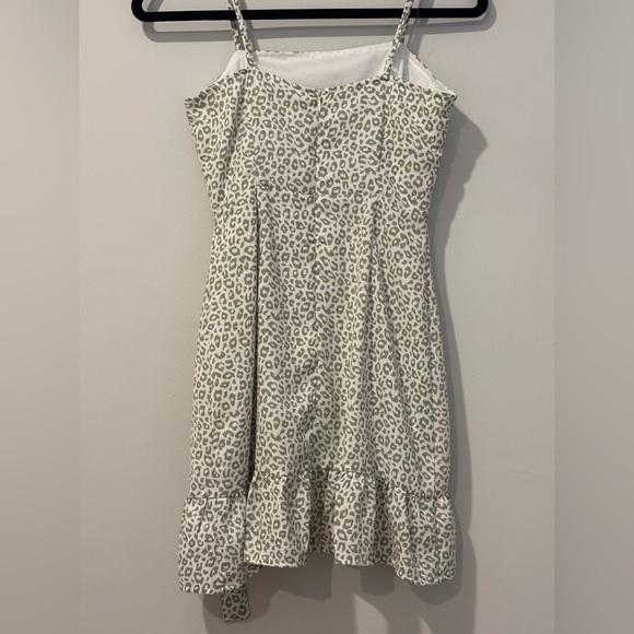 Altar'd State Green and White Leopard Print Mini Dress - Picture 4 of 13